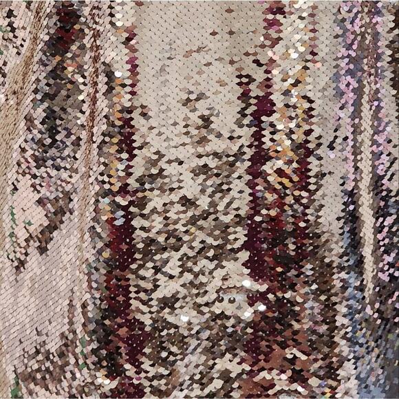 Nine West Rose Gold Sequin Reversible Razorback Party Camisole Sheath Size Large - Picture 10 of 10